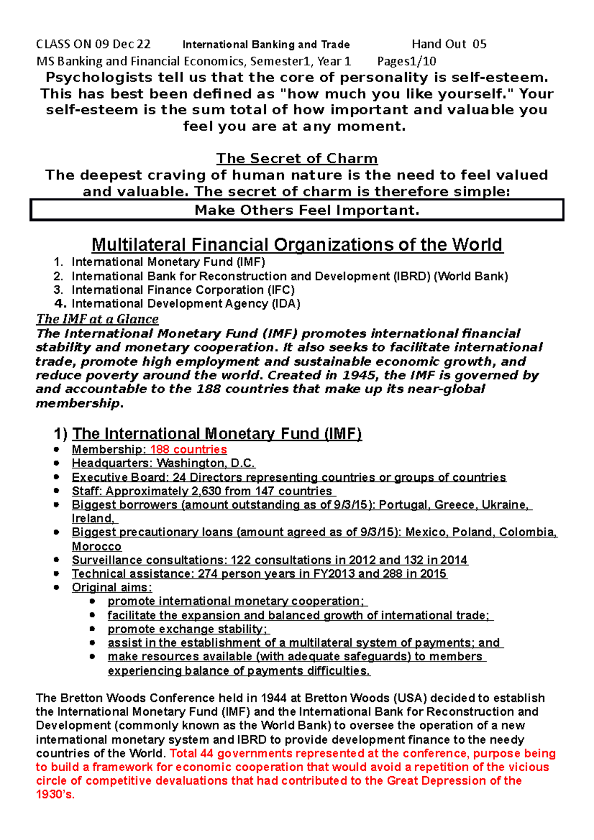 HAND OUT NO 5 Multilateral Financial Organizations of the World - MS ...