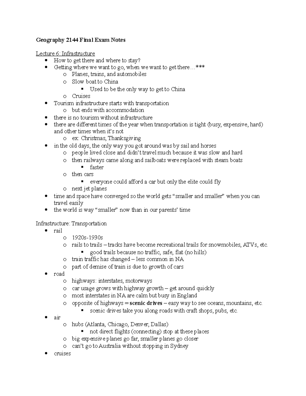Geography 2144 Final Exam Notes Geography 2144 Final Exam Notes