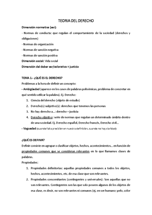 Teoria DEL Derecho - TEORIA DEL DERECHO Pregunta Clave: ¿qué Es El ...