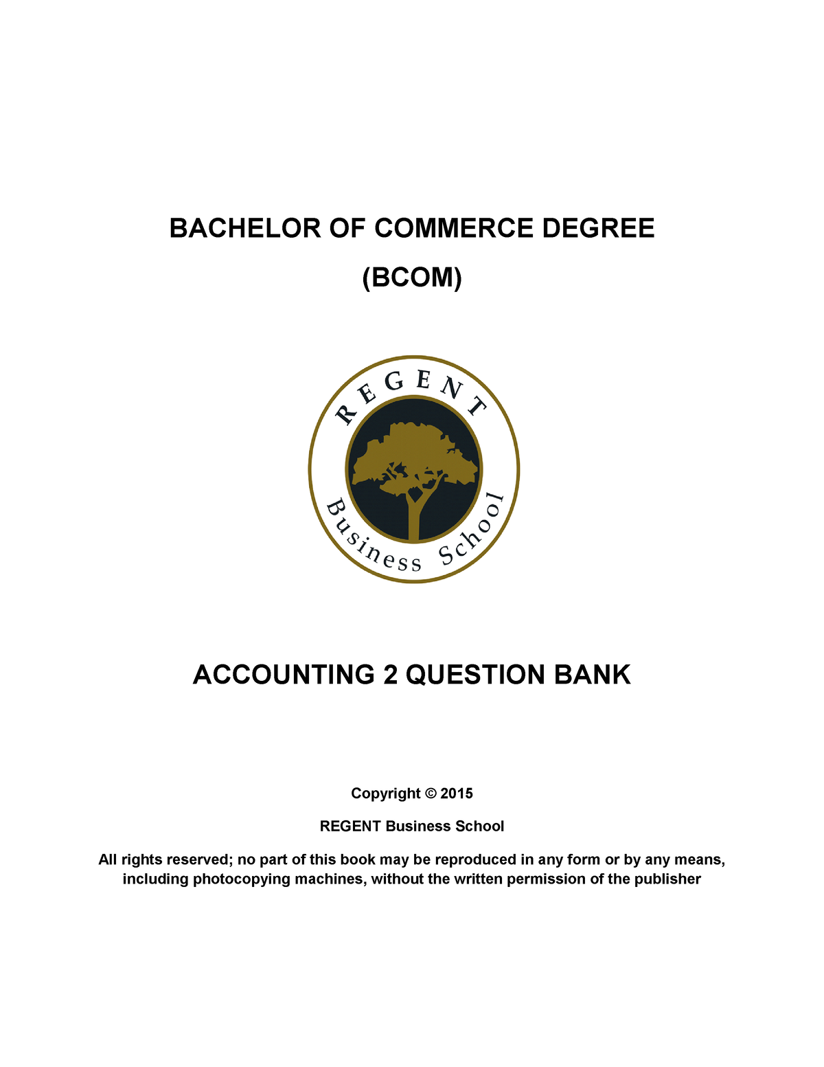 BCOM ACC 2 Question BANK - BACHELOR OF COMMERCE DEGREE (BCOM ...