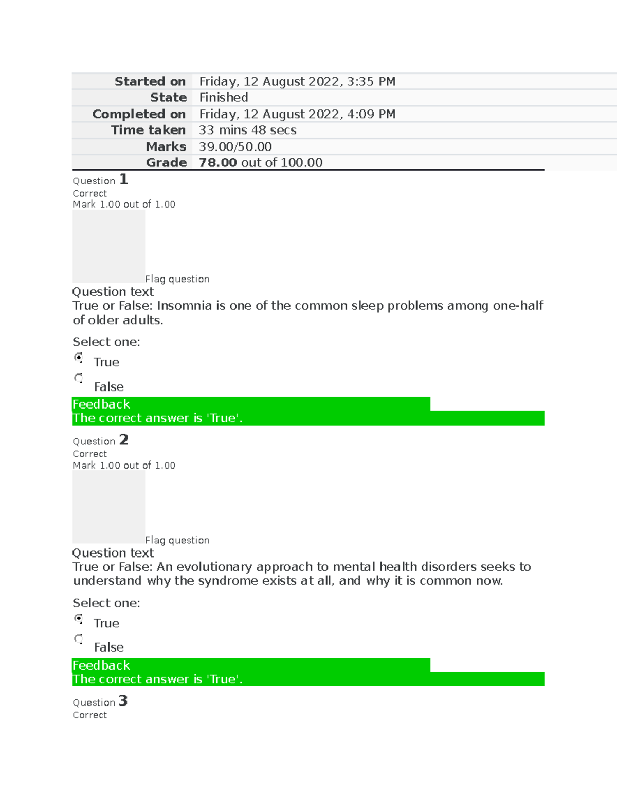 HS 4241 Review QUIZ - Started On Friday, 12 August 2022, 3:35 PM State ...