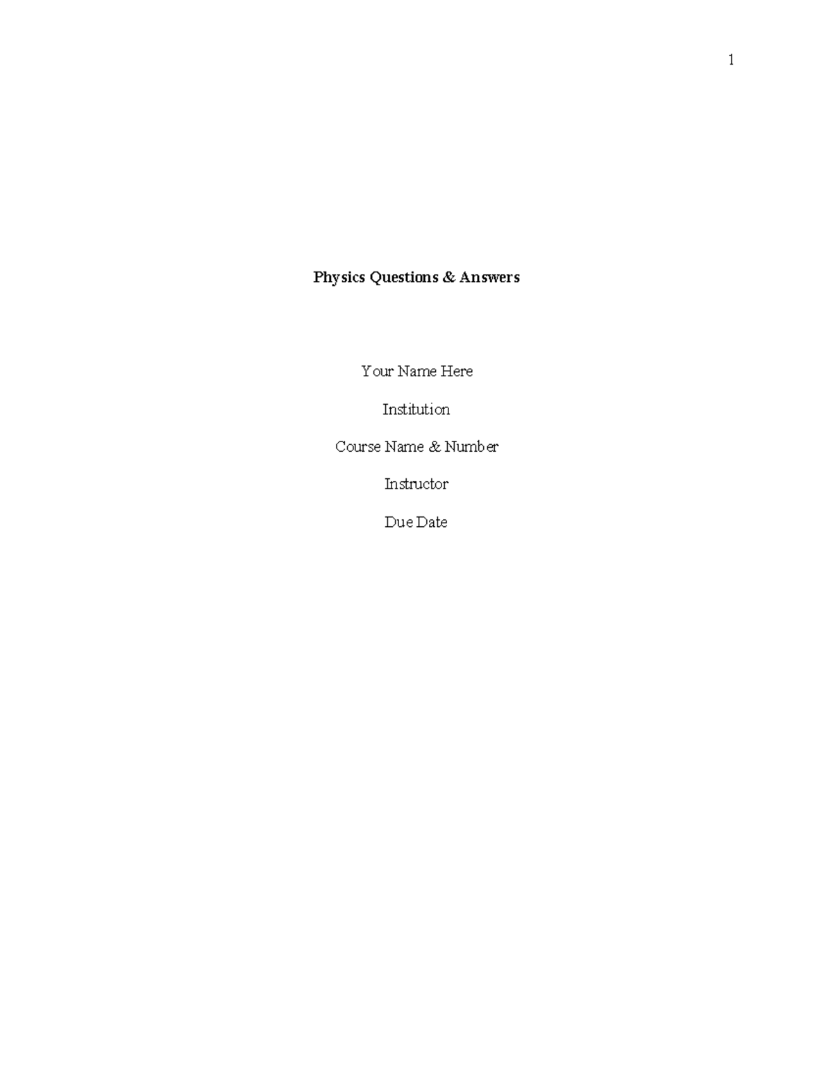 Physics questions answers physics questions answers your name