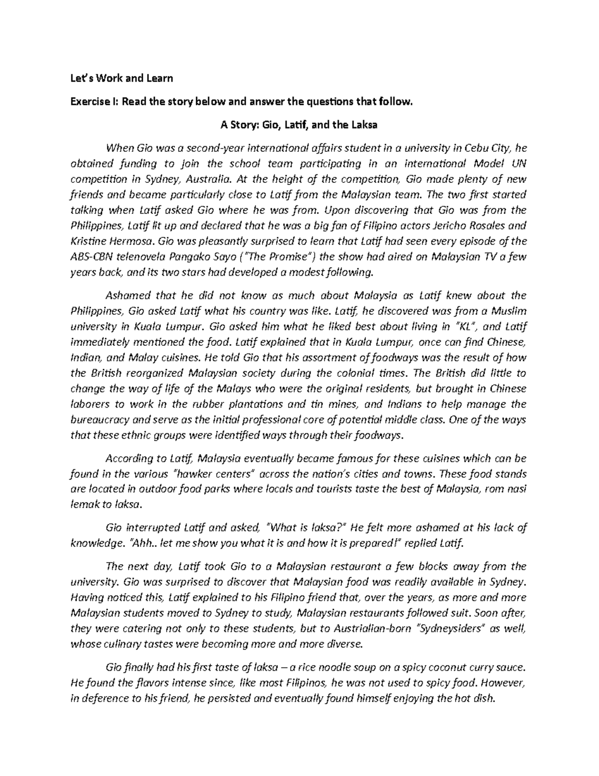 Ilide - Descriptions and explanation for this subject - Let’s Work and ...