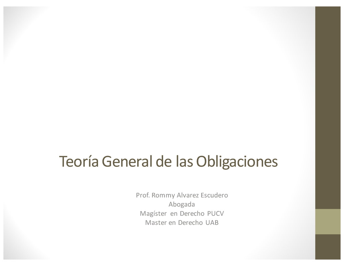 Teor A General De Las Obligaciones V4 - Teoría General De Las ...