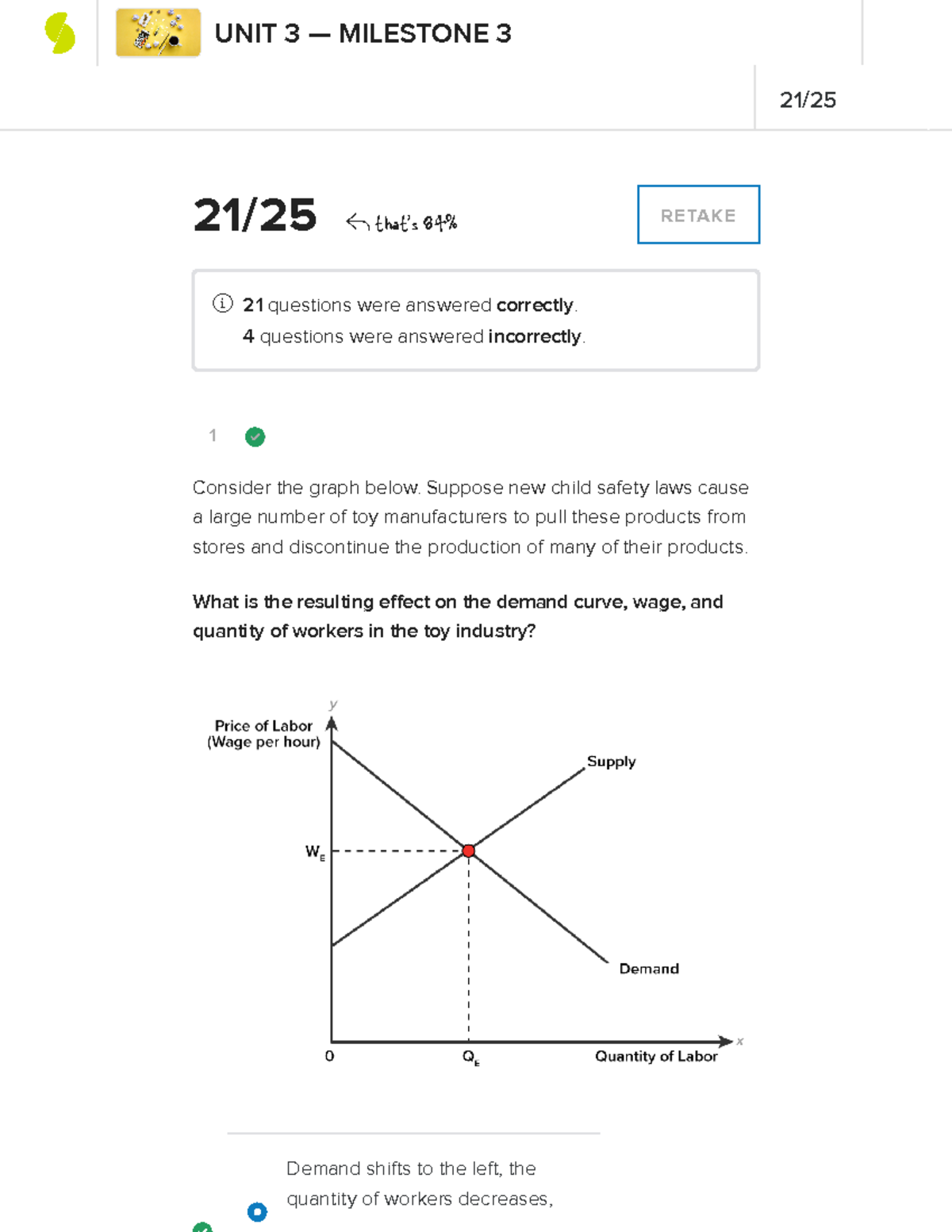 Sophia Microeconomics Unit 3 Final - 1 21 / 25 That's 84% RETAKE 21 ...