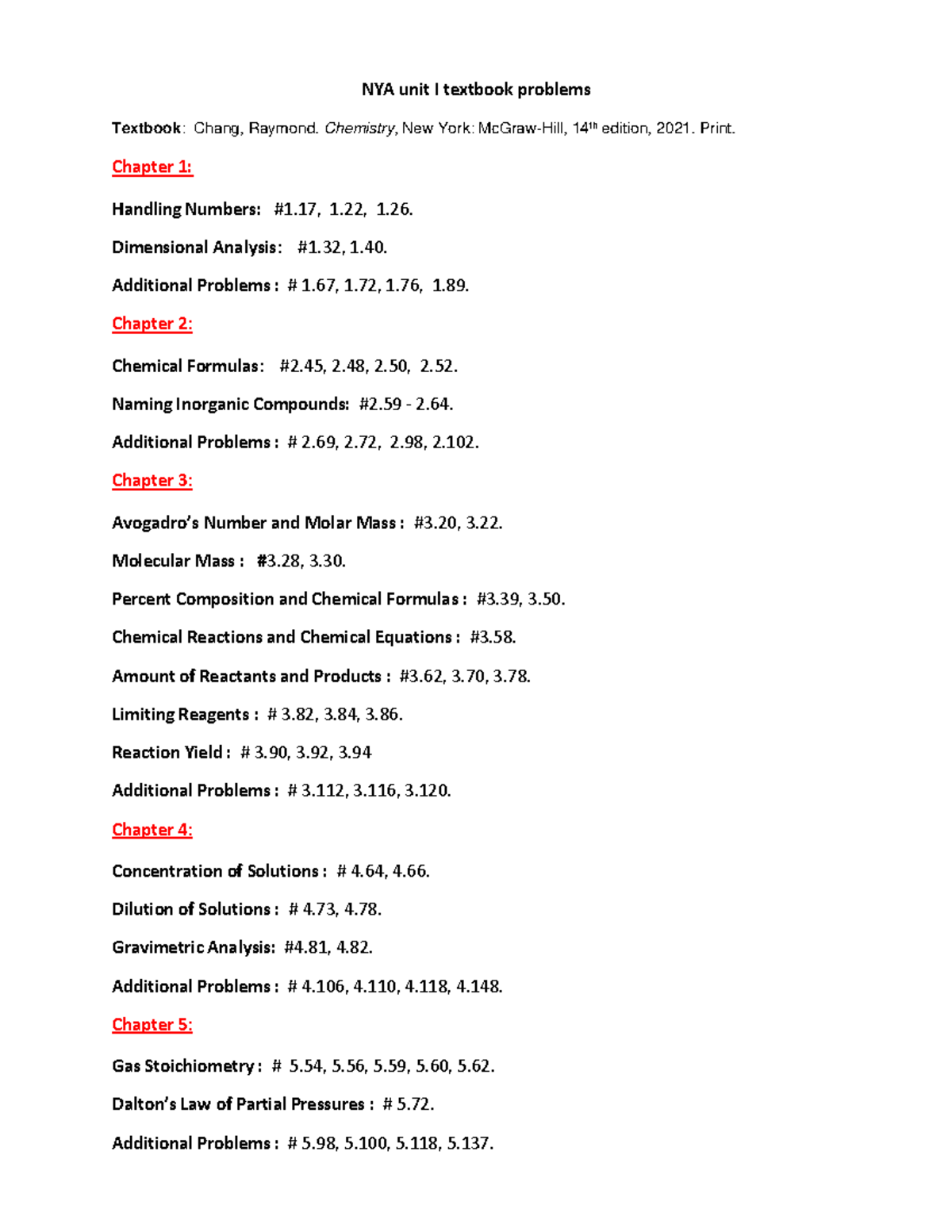 NYA unit I textbook problems - NYA unit I textbook problems Textbook ...