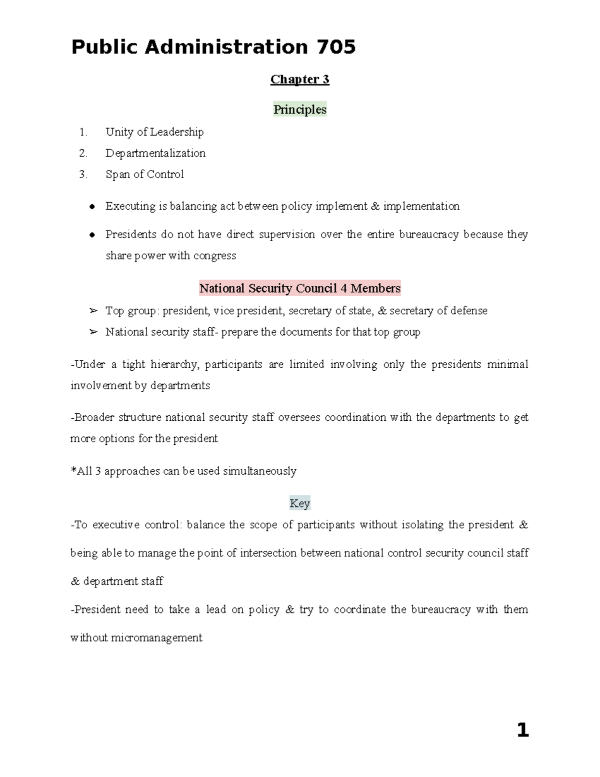 705 Chp. 3 - Lecture notes 3 - Public Administration 705 Chapter 3 ...