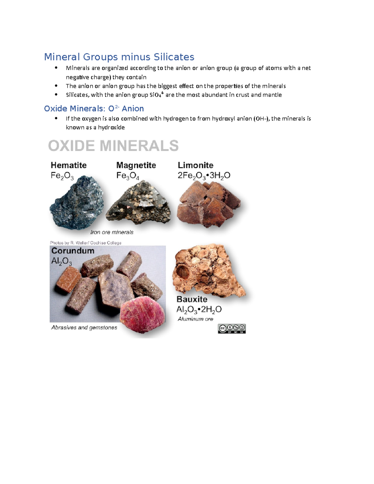 Mineral Groups Lecture notes 10 GEOG 1100 Studocu