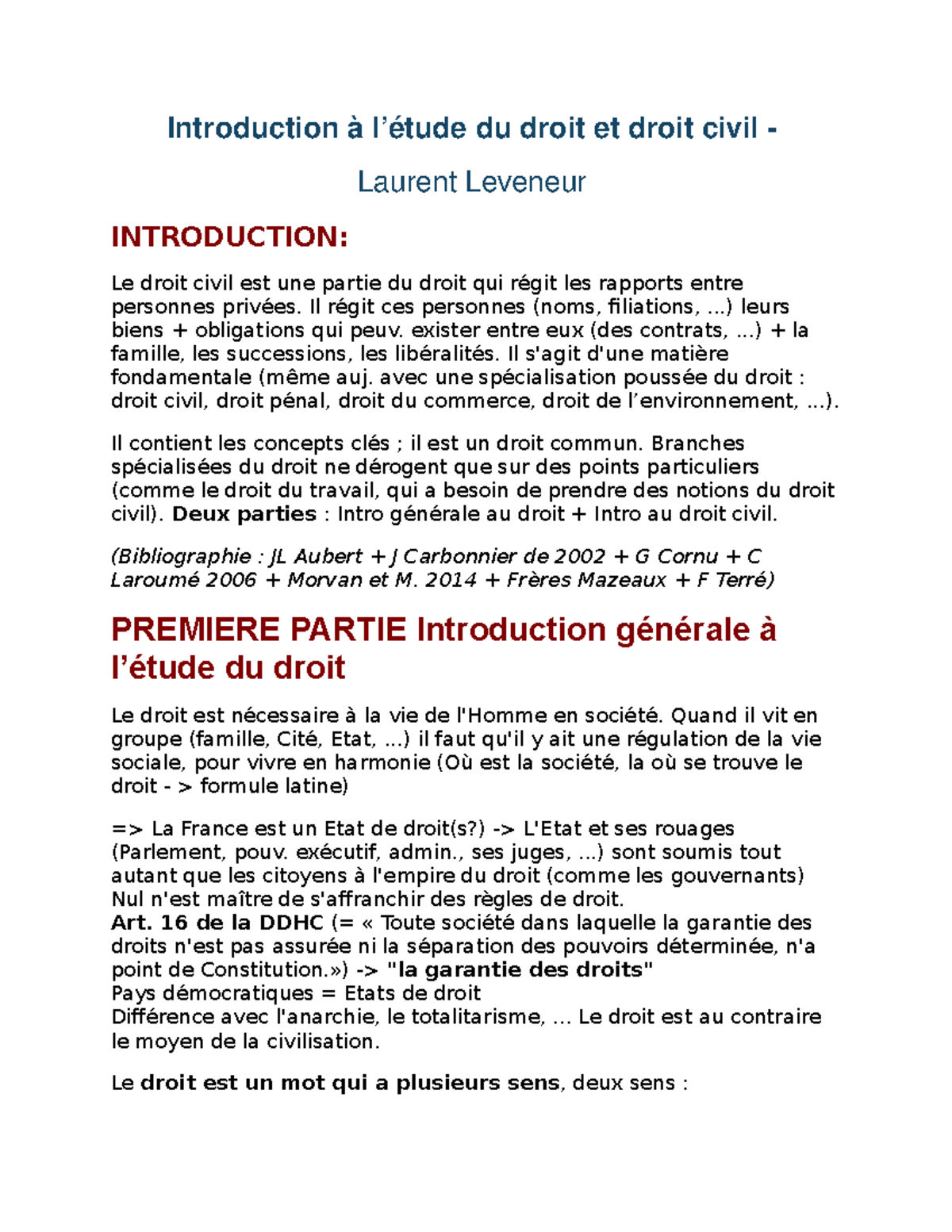 Introduction à L'étude Du Droit Civil-1 - Introduction à L’étude Du ...