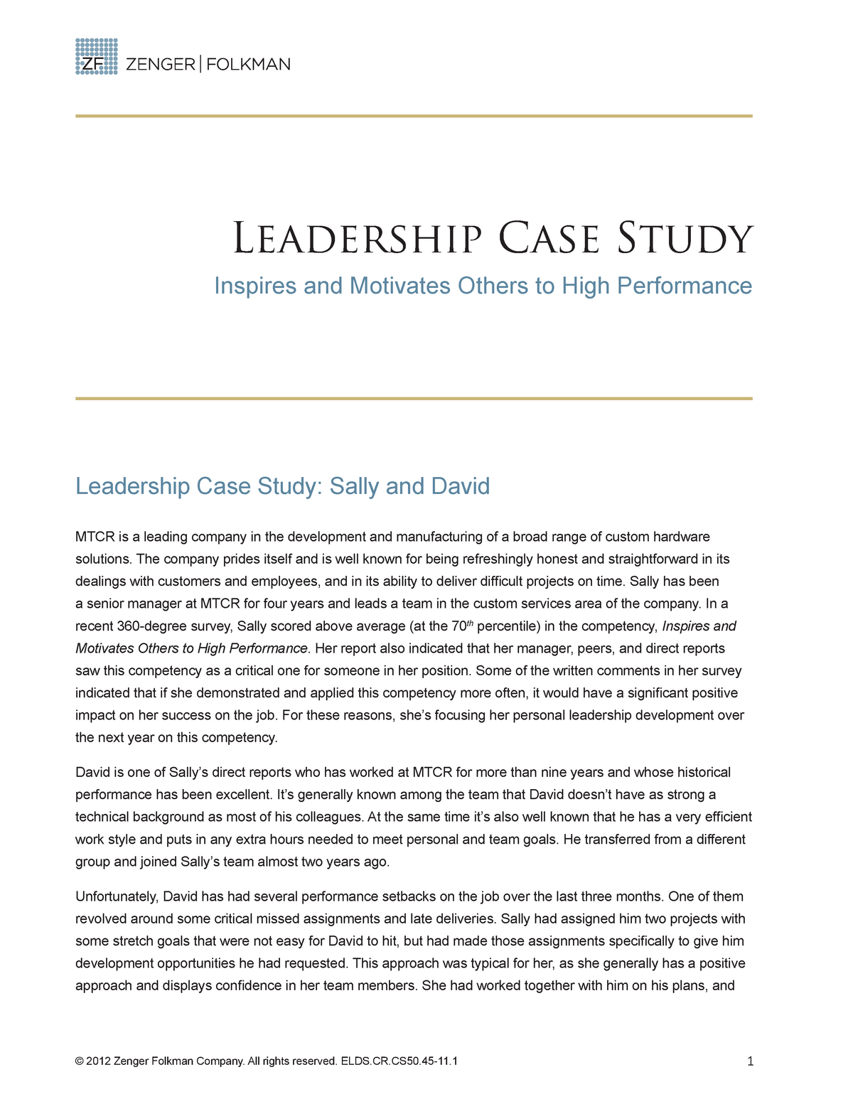 case study in leadership and management