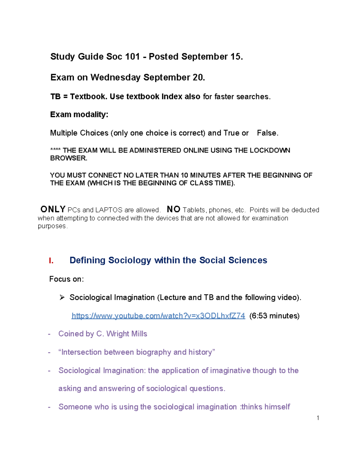 101-Study Guide - Summary Intro To Sociology - Study Guide Soc 101 ...