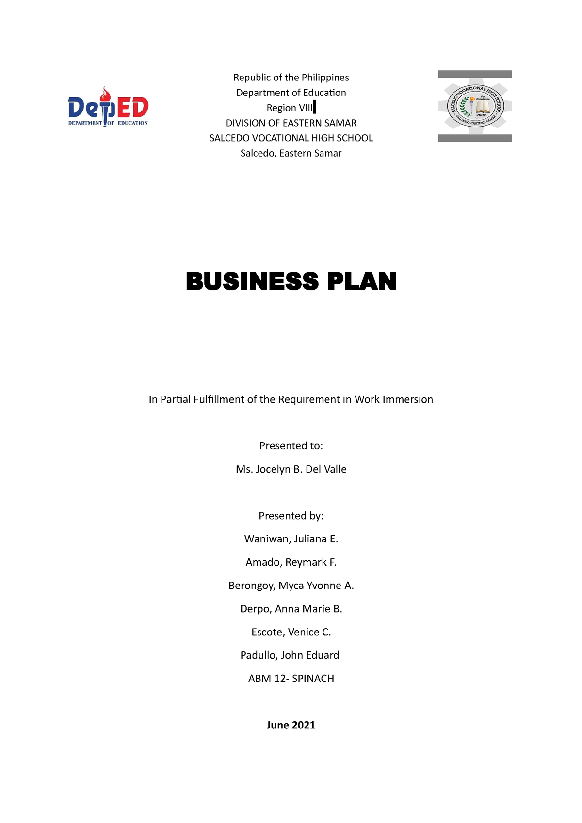 school supplies business plan philippines