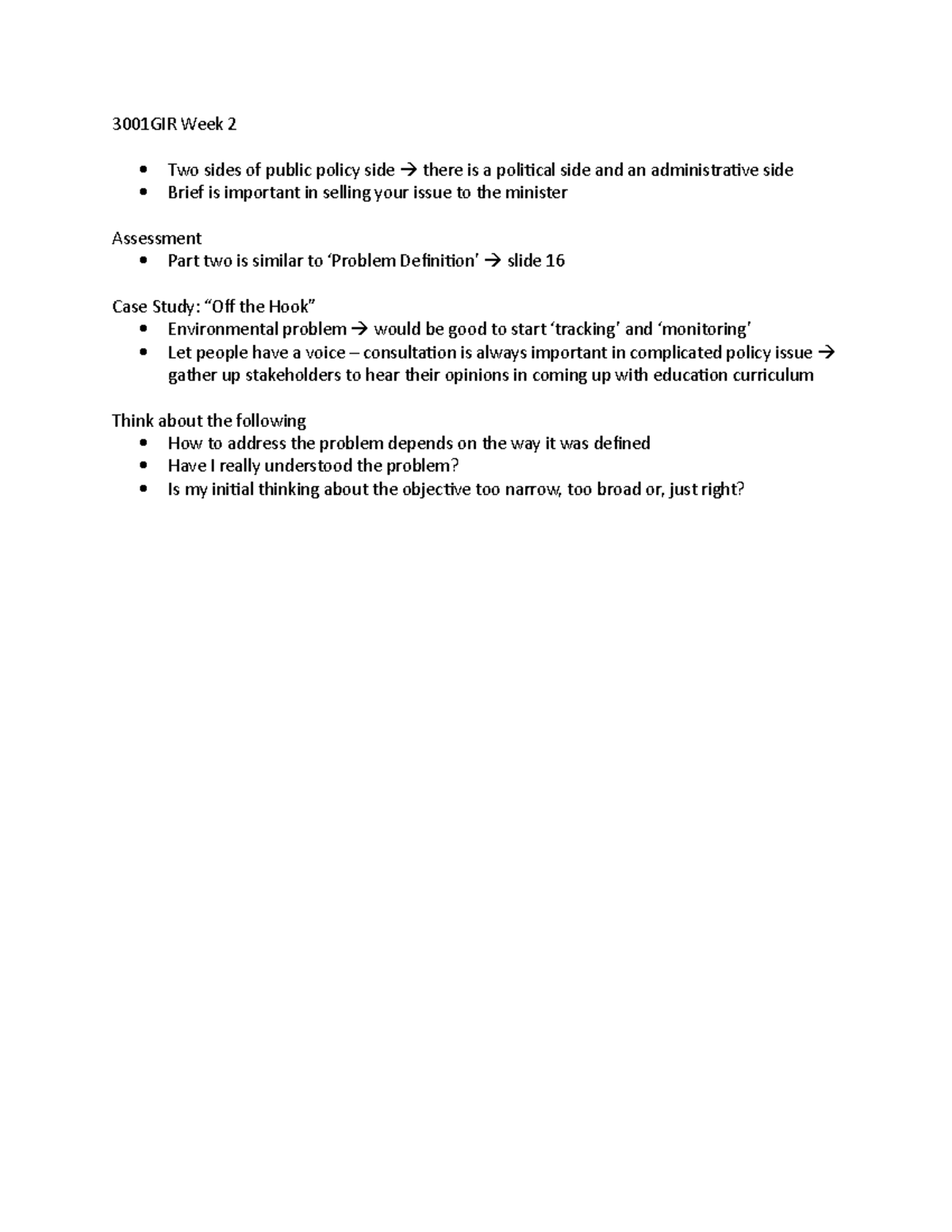 Week 2 - 3001GIR Lecture Notes - 3001GIR Week 2 Two sides of public ...