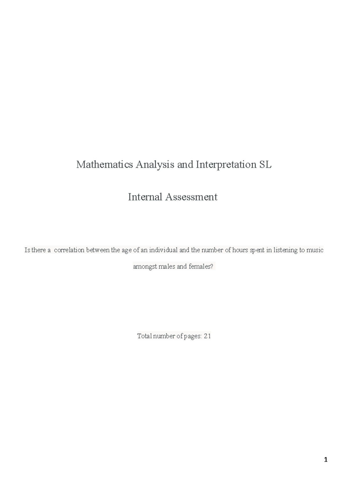 Math analysis IA research paper - Mathematics Analysis and ...