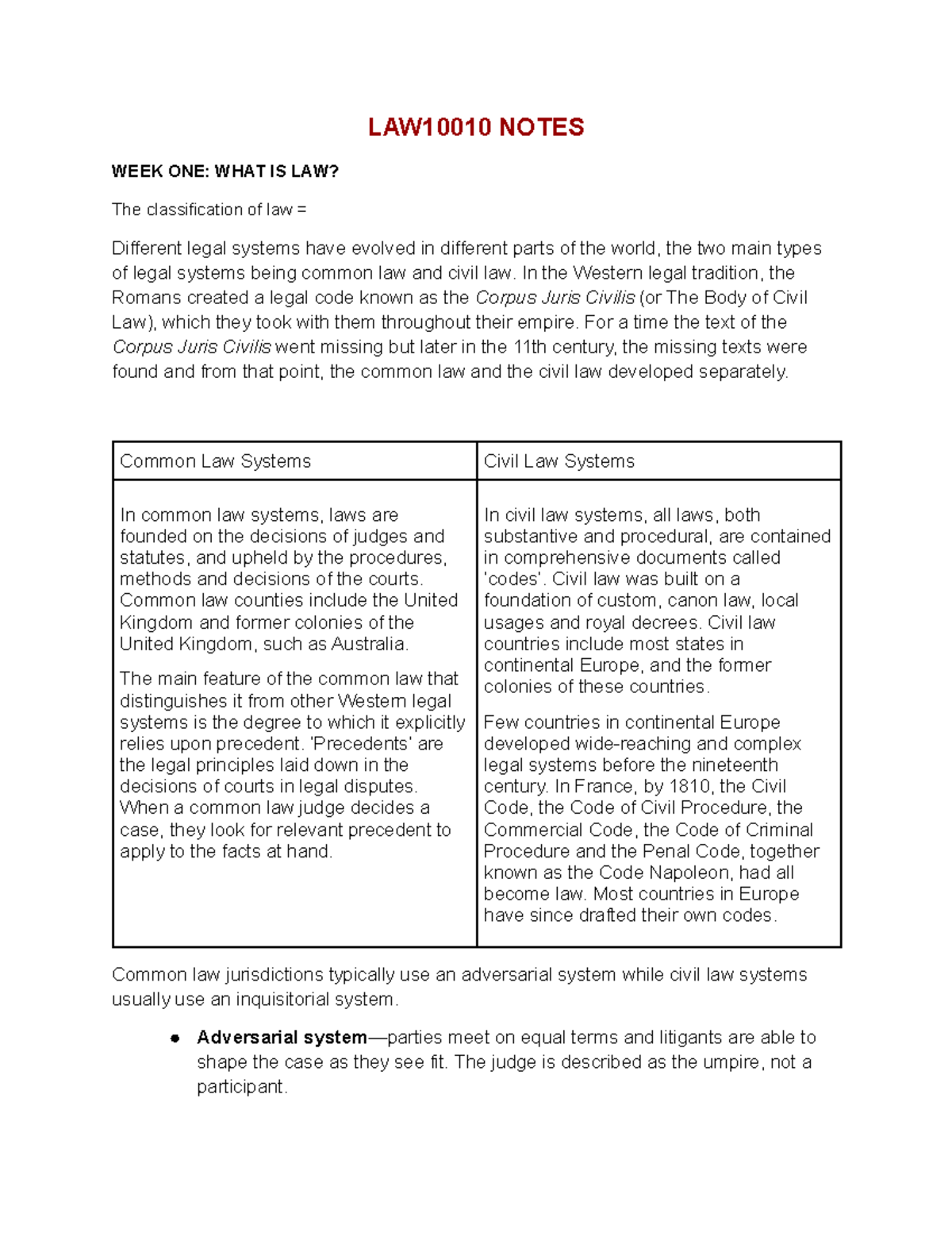 law10010-notes-law10010-notes-week-one-what-is-law-the