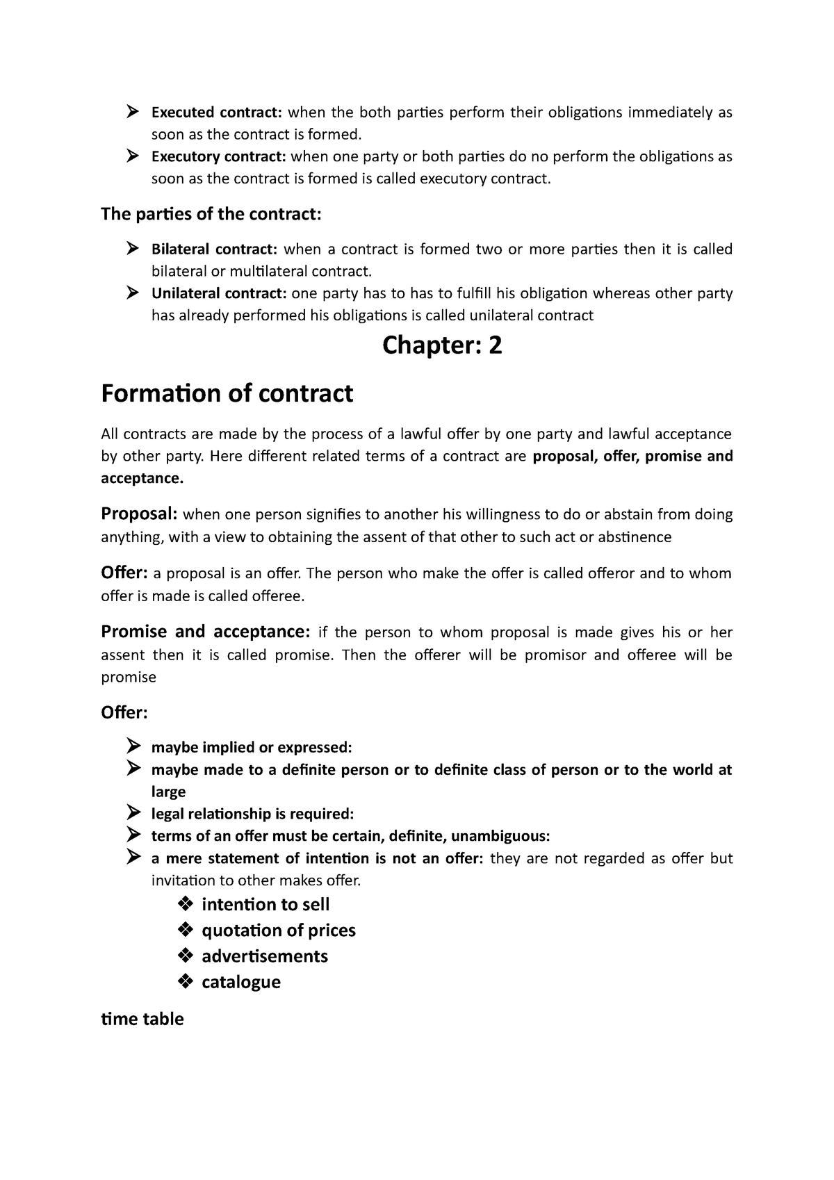 Chapter-2 - Lecture Notes 2 - Executed Contract: When The Both Parties ...