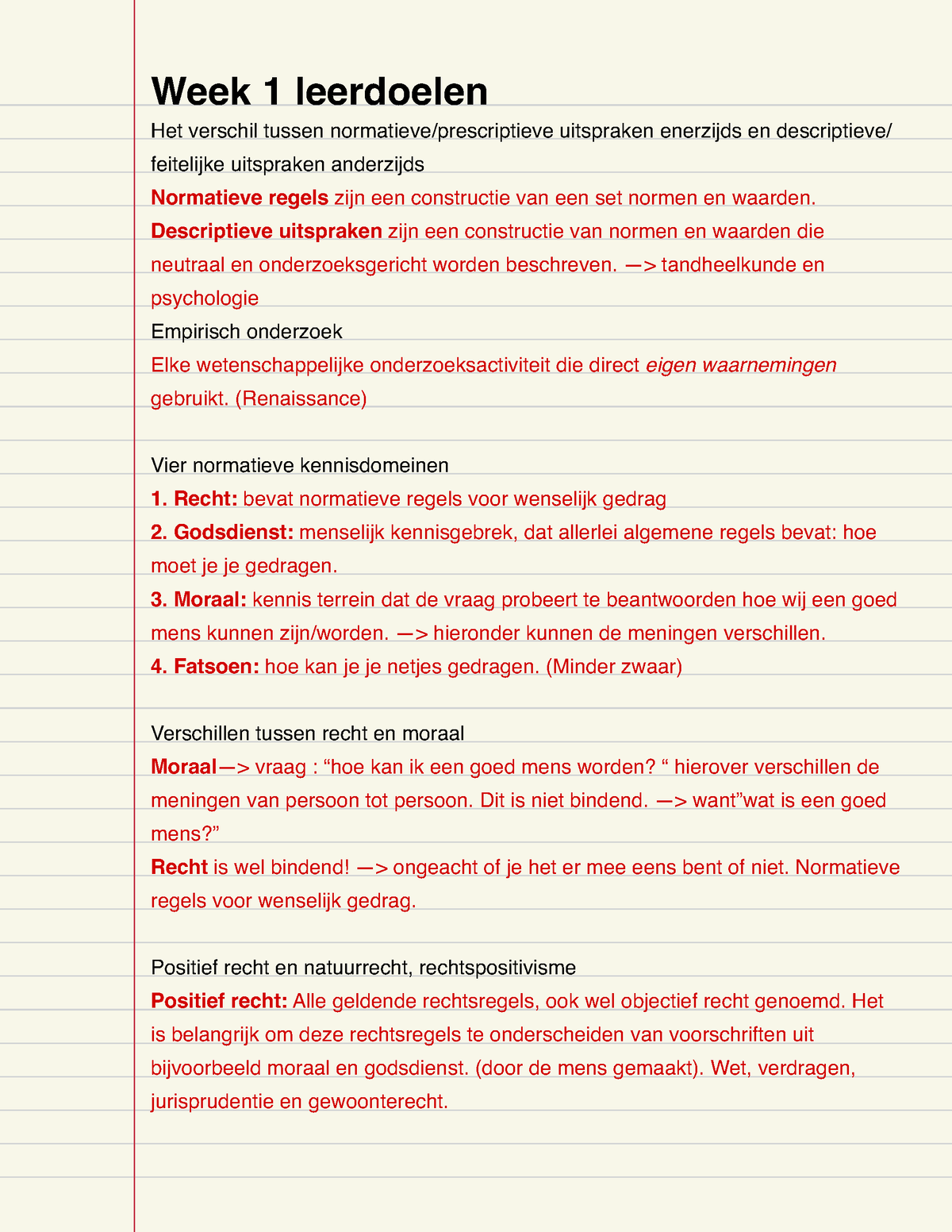 Leerdoelen Eigen Maken Rechtswetenschappen - Week 1 Leerdoelen Het ...