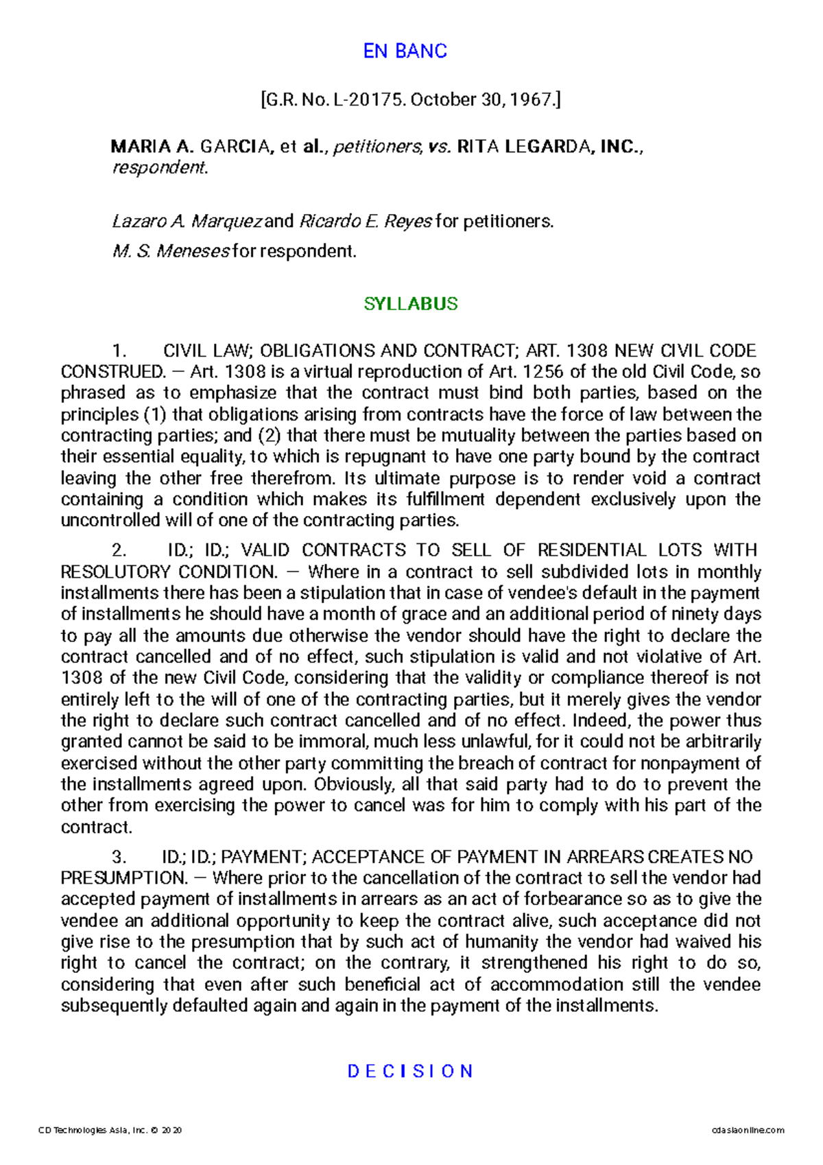 1967Garcia v. Legarda1967Garcia v. Legarda1967Garcia v.