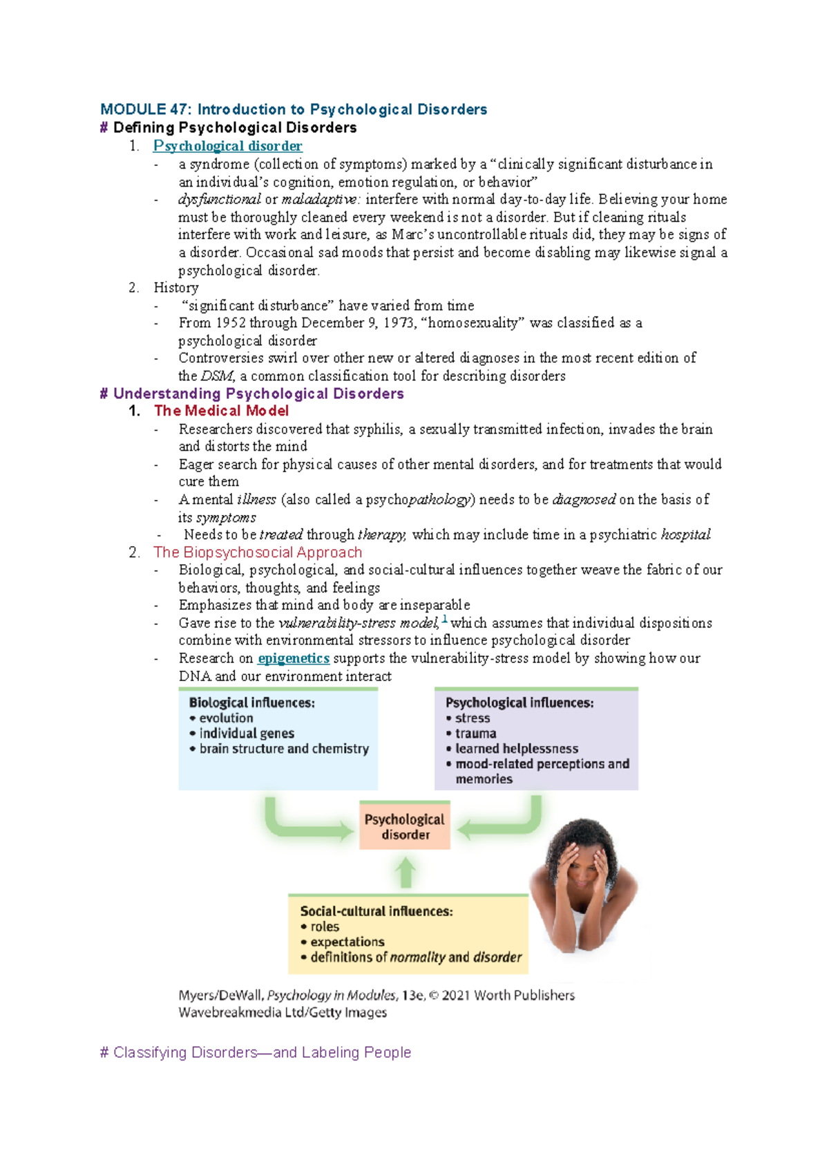 Module 47 - MODULE 47: Introduction to Psychological Disorders ...