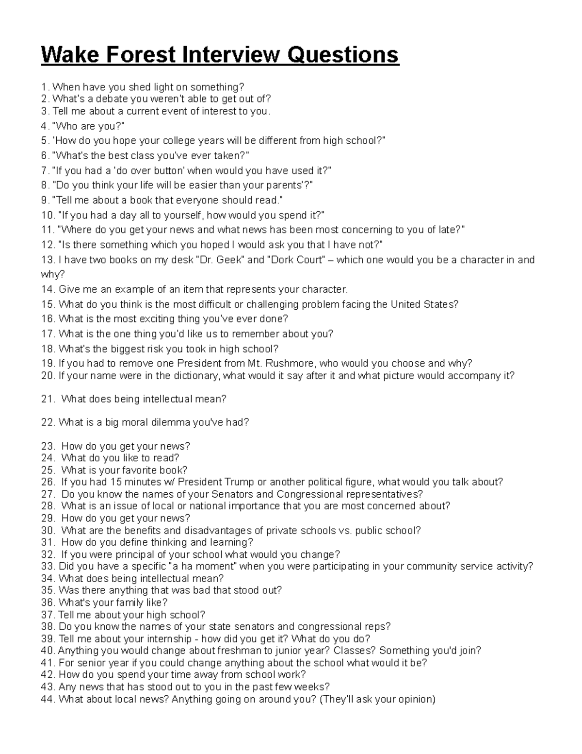 6WakeForestInterviewQuestions16 Wake Forest Interview Questions