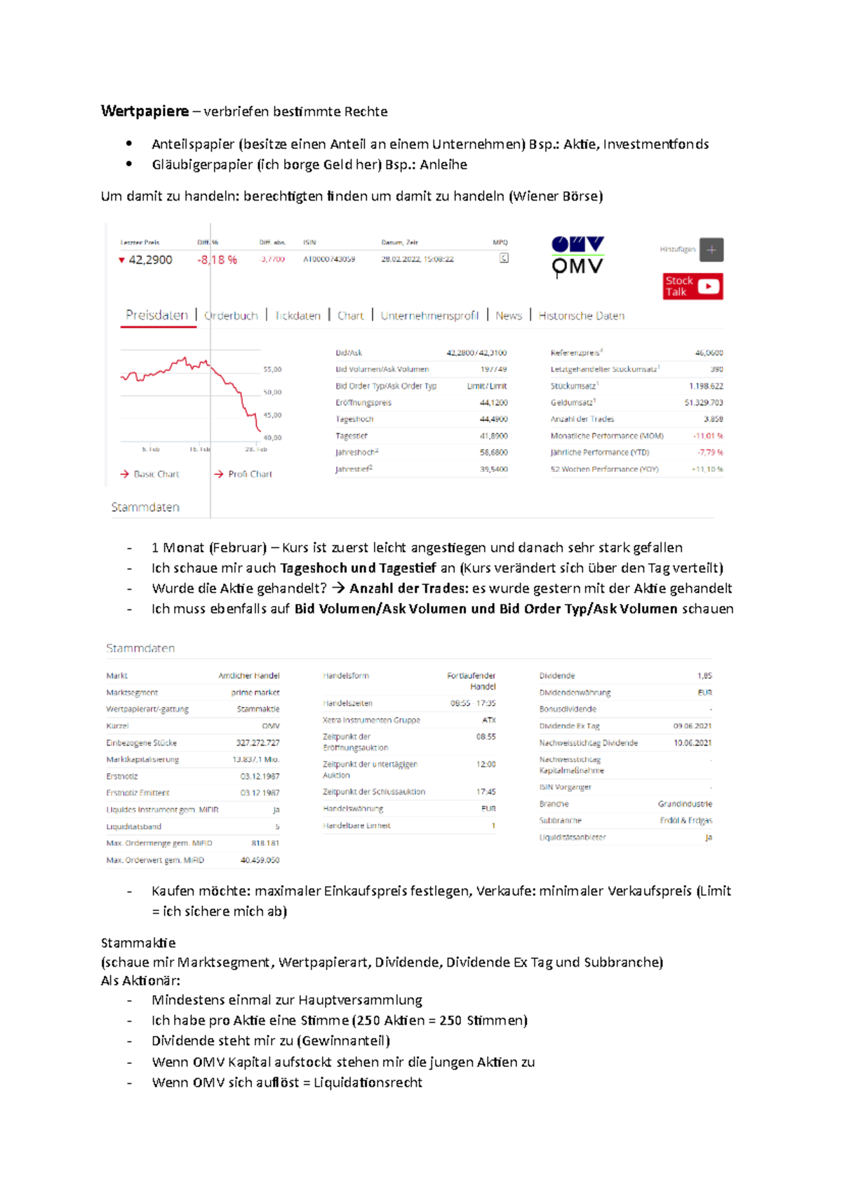 Wertpapiere Theorie + Lesen Aus Grafik - Wertpapiere – Verbriefen ...