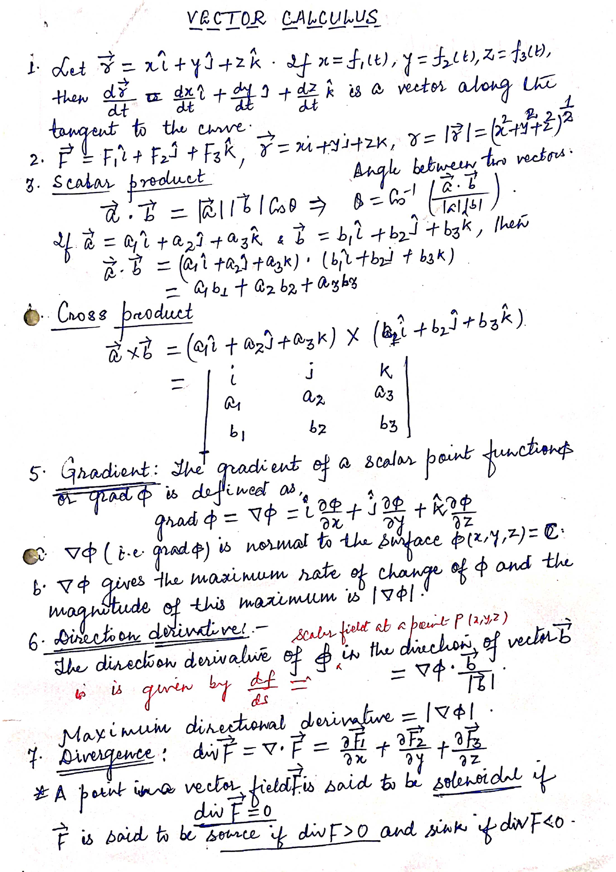 Vector Calculus - B.tech - Studocu