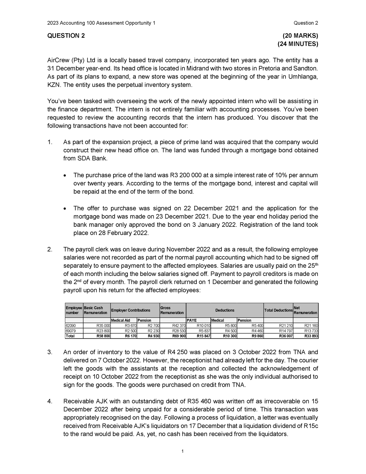 ACC100 AO1 Q2 2023 Final - 2023 Accounting 100 Assessment Opportunity 1 ...