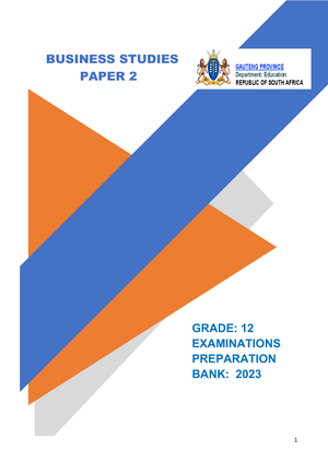 Business Studies Notes - June Exams 2024 - Section A & B Test ...