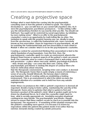 COU 3105 Psychodynamic Concepts into Practice - Study Notes Module 1 ...