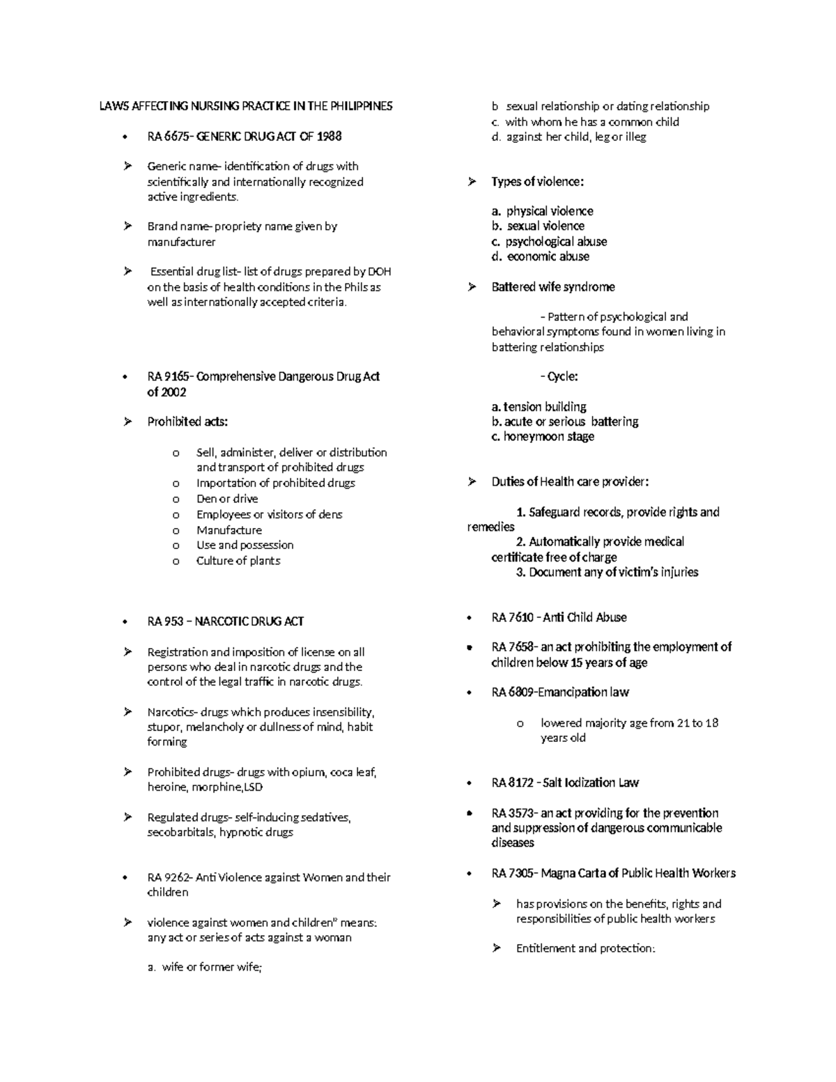 Laws Affecting Nursing Practice In The Philippines - Laws Affecting 