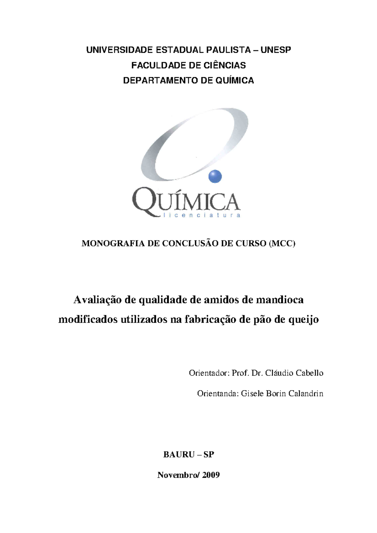 Calandrin gb tcc bauru - tcc - UNIVERSIDADE ESTADUAL PAULISTA – UNESP ...