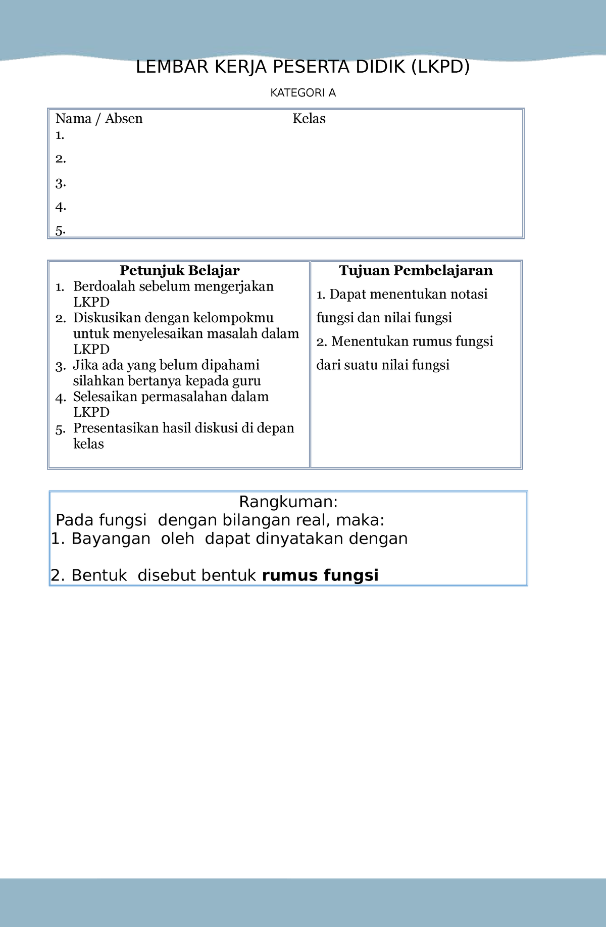 LKPD Kategori A, B, C - Lkpd - LEMBAR KERJA PESERTA DIDIK (LKPD ...