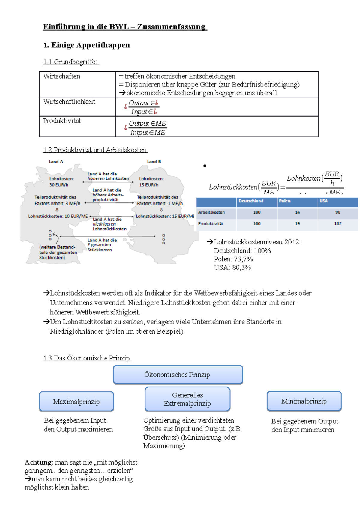 Zusammenfassung EBWL - Wirtschaftswissenschaft - Einführung In Die BWL ...