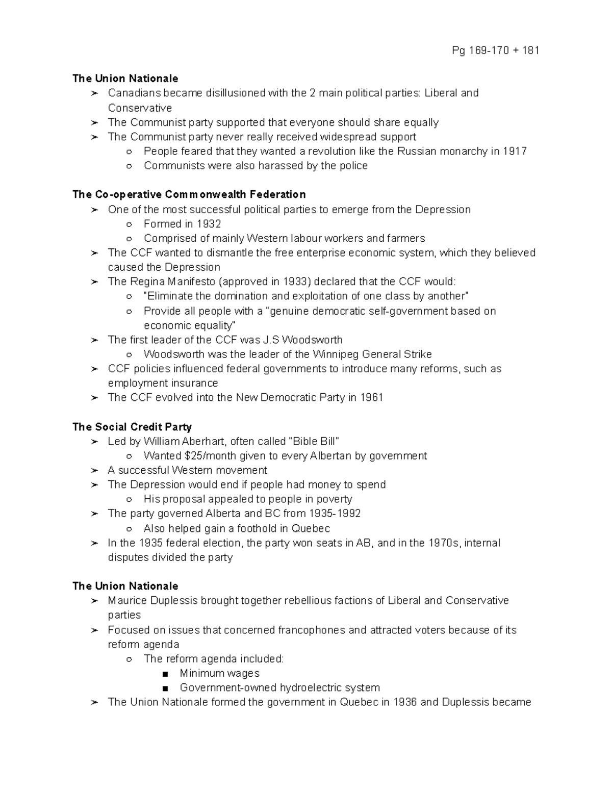 07.Canada s Political Parties - Pg 169-170 + 181 The Union Nationale ...