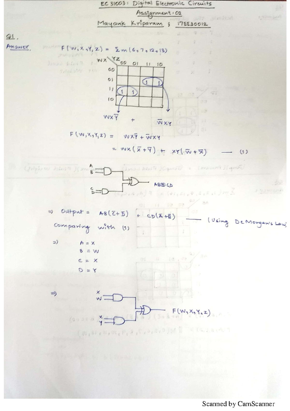 Assignment 2 17EE30012 - Digital Electronic Circuits - Studocu