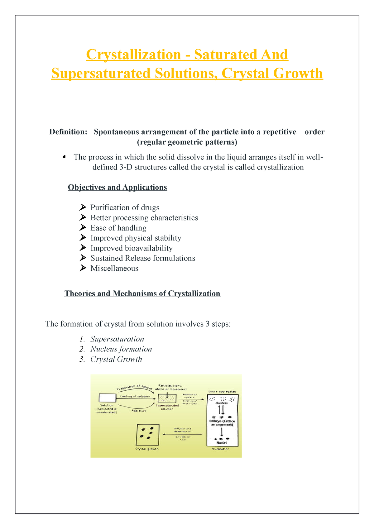 Crystallization - Saturated And Supersaturated Solutions, Crystal ...