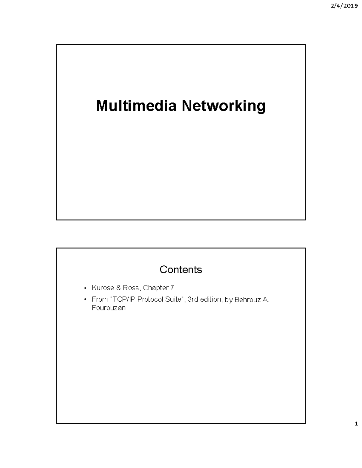 Unit-7-Multimedia Networking - Multimedia Networking Contents Kurose ...