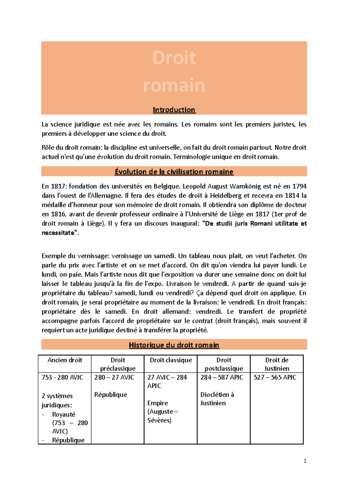 Droit romain 2021 2022 Cours ULiège Studocu