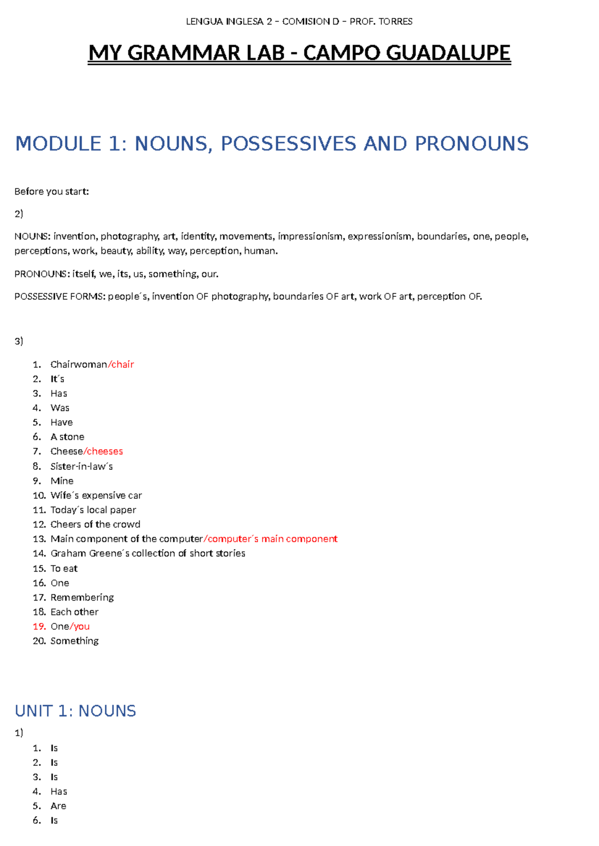 MY Grammar LAB - Modules 1 and 2 - Lengua Inglesa 2 - UNLP - Studocu