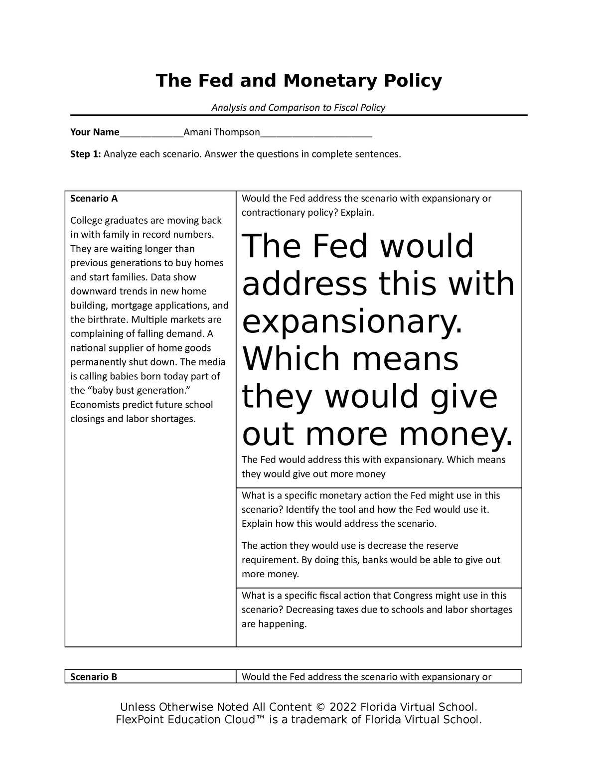 assignment 03.05 the fed and monetary policy