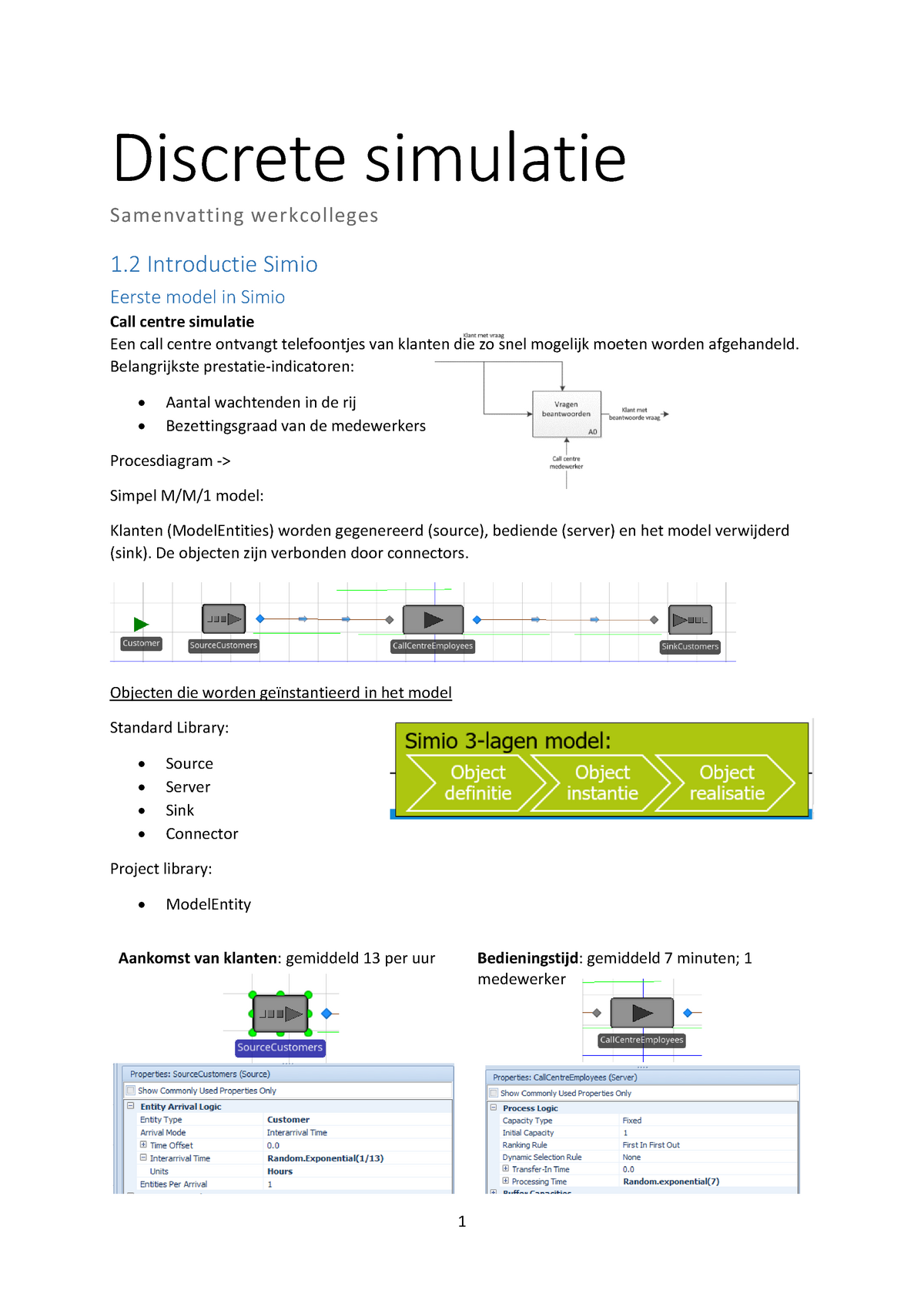 Discrete Simulatie Werkcolleges Samenvatting - Warning: TT: Undefined ...