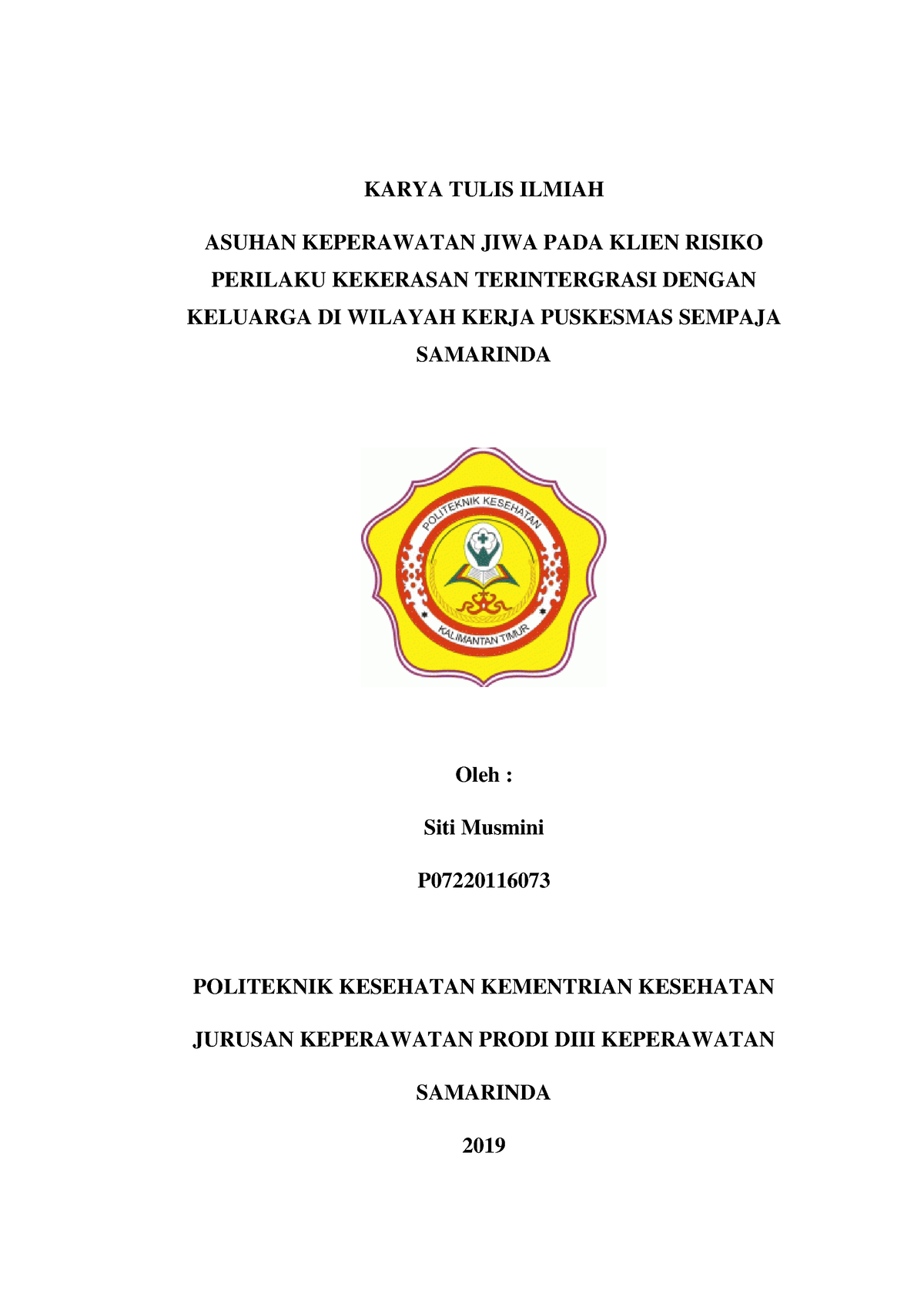 Health Education - KARYA TULIS ILMIAH ASUHAN KEPERAWATAN JIWA PADA ...