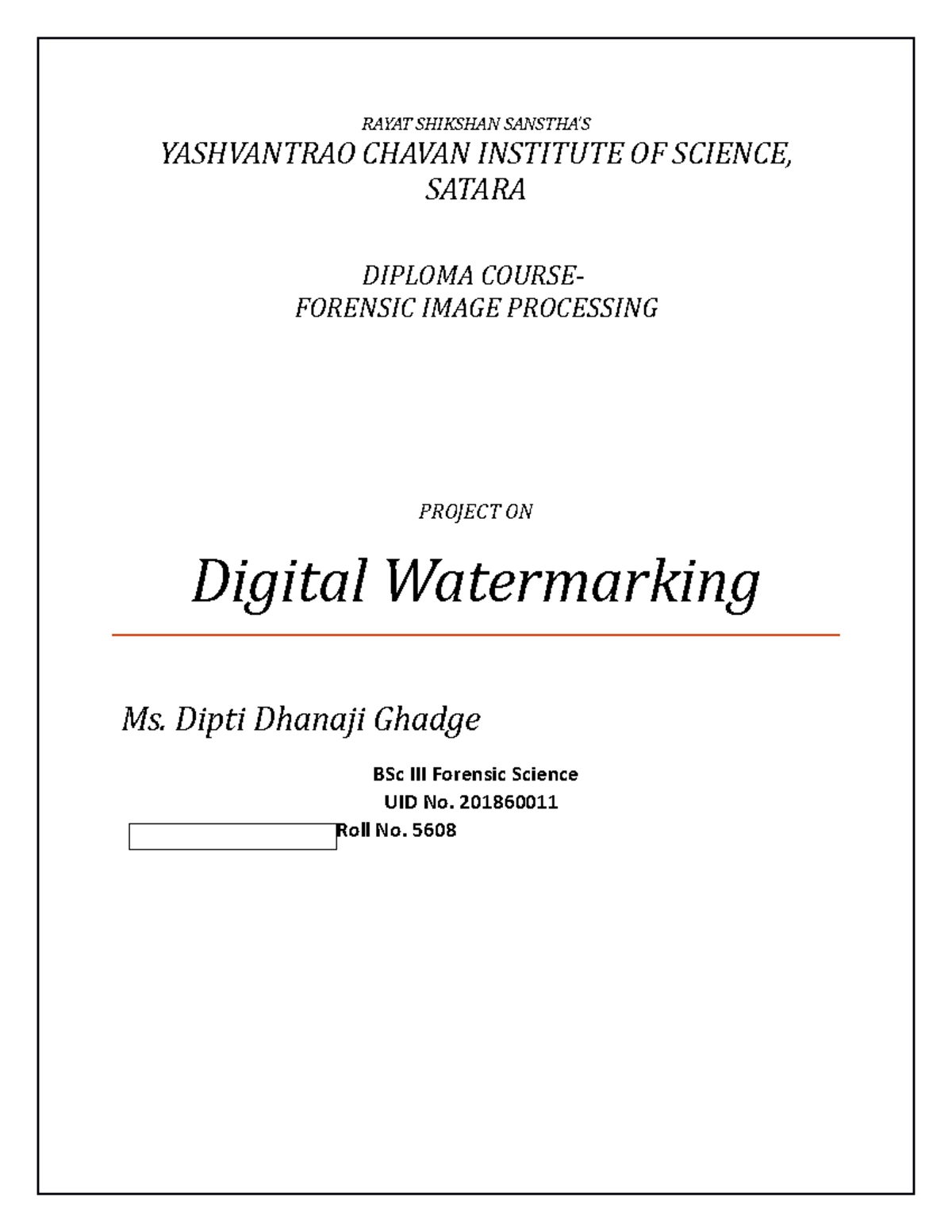 digital image watermarking thesis