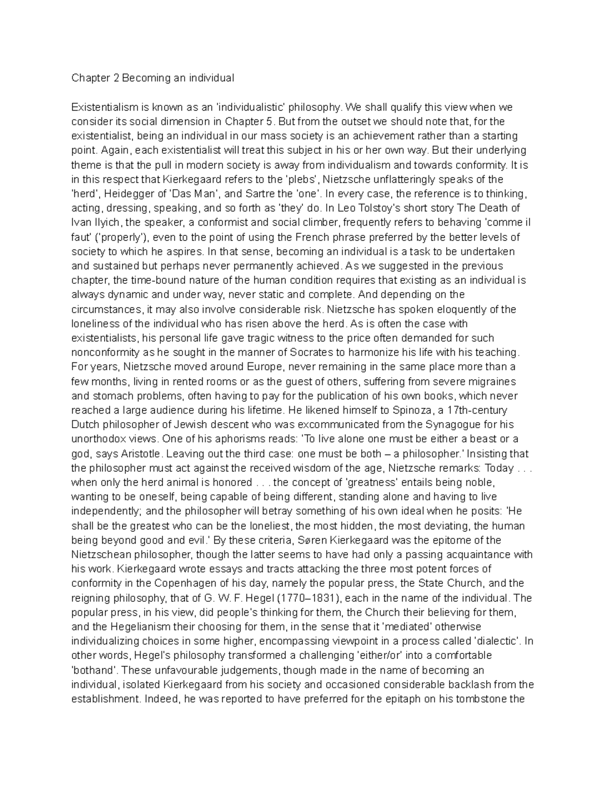 Chapter 2- Becoming an Individual - Chapter 2 Becoming an individual ...