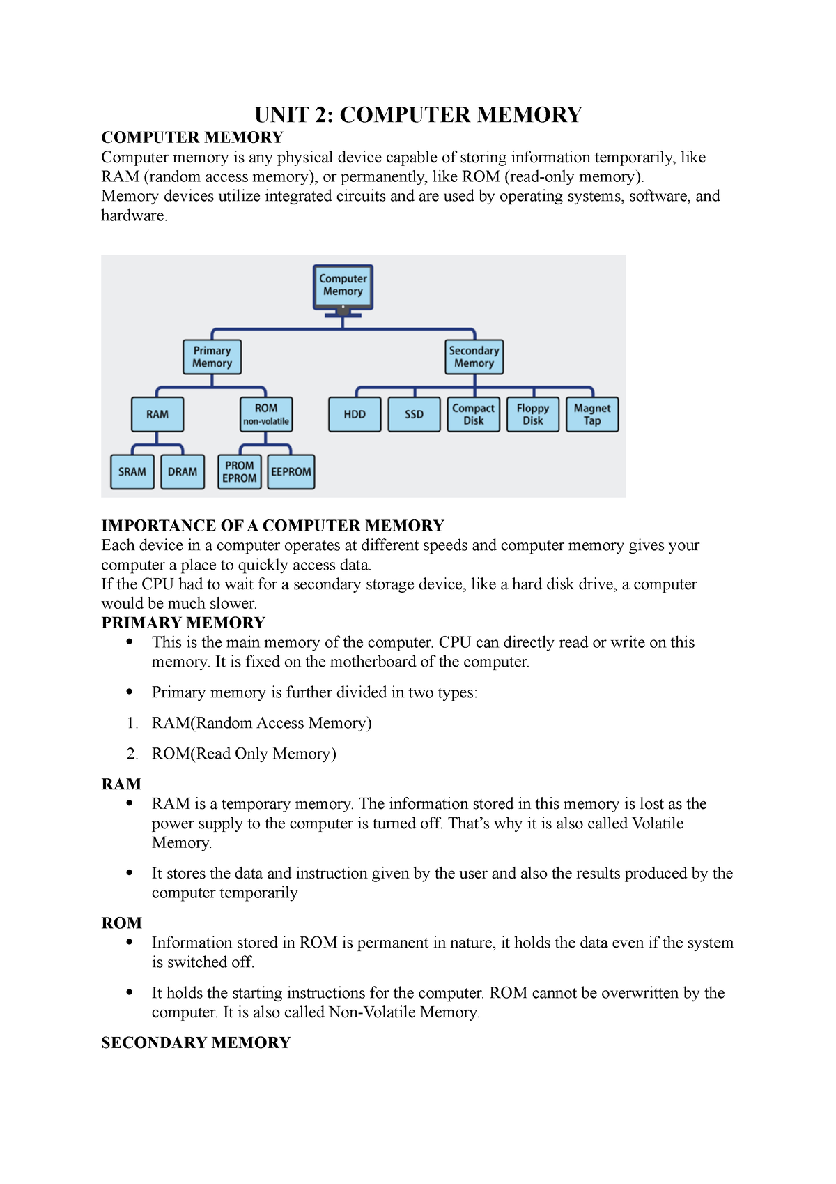 computer memory assignment