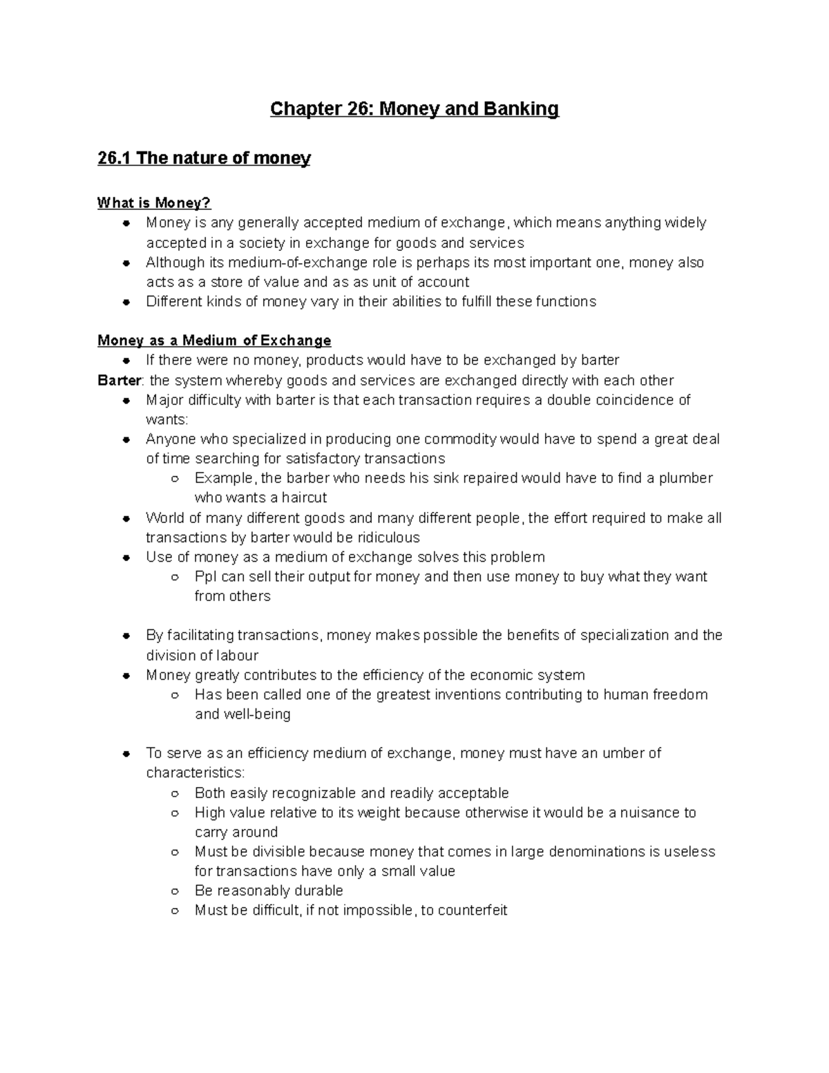 Chapter 26 Money and Banking Chapter 26 Money and Banking 26 The