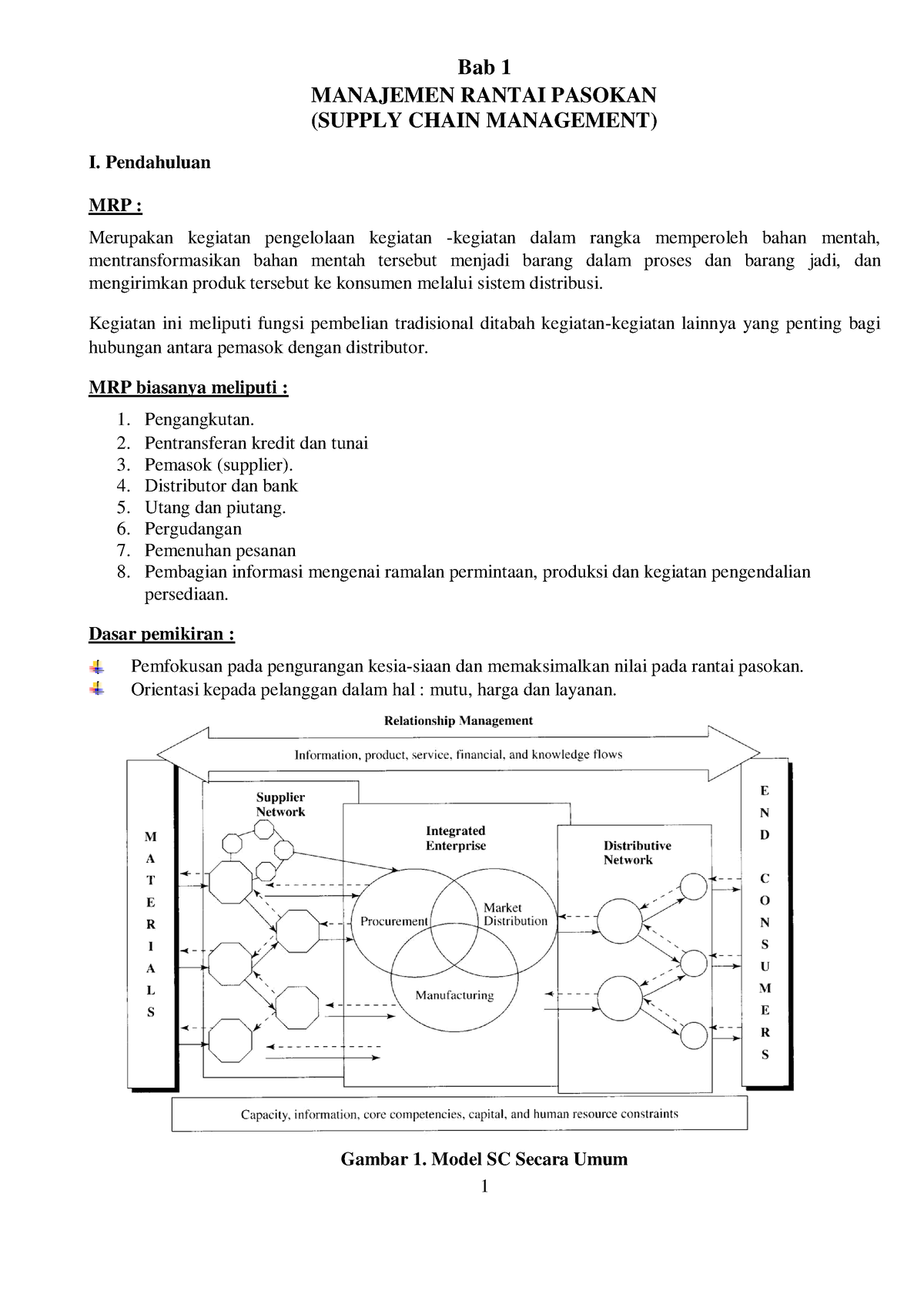 Bab 1 Manajemen Rantai Pasokan - Bab 1 MANAJEMEN RANTAI PASOKAN (SUPPLY ...