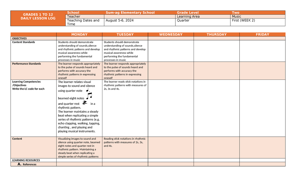 Lesson-plan-in-Music-Q1 August-62024-5 - GRADES 1 TO 12 DAILY LESSON ...