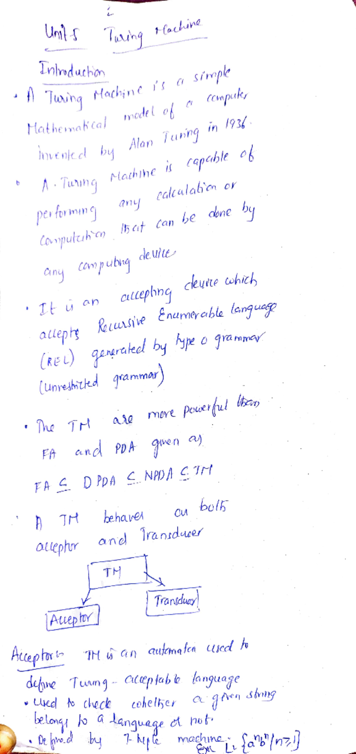 Flat unit 5 - notes - uing tocbine Tuinq Mochjne 't Tnwdurho simpe ...