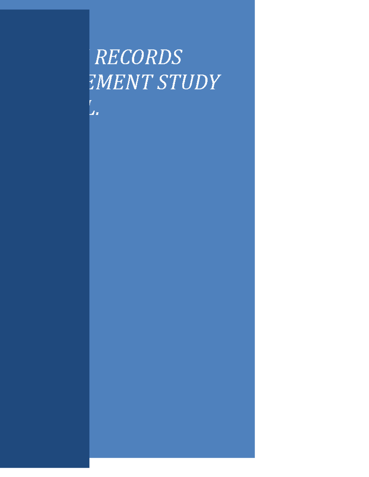 Health Records Manual HEALTH RECORDS MANAGEMENT STUDY MANUAL. TABLE
